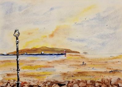 sandymount beach watercolour