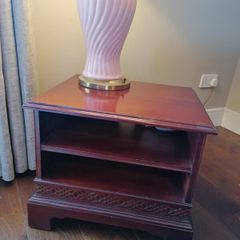 Elegant carved wooden TV stand / side table