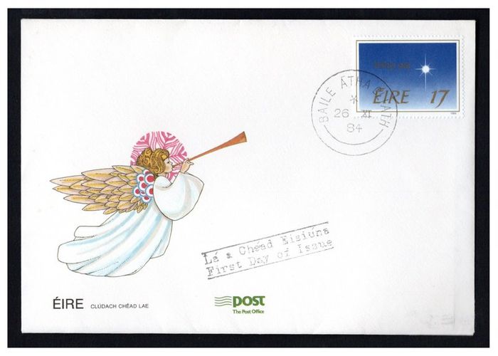 1984 Ireland Christmas 17p Christmas Star Commemorative Stamp Dublin Cancel First Day Cover (FDC)