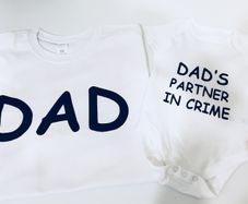 Dad And Baby Matching T-shirt And Bodysuit Set - Dad And Dad's Partner In Crime