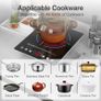 Portable Ceramic Hob 2000W, Pulg in Electric Ceramic Hob, Single Electric Hob with 4-Hour Timer, 10 Power Levels, Safety Lock & Sensor Touch, Residual heat Remind, 220V-240V Image 7