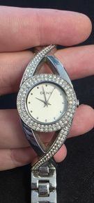 DKNY Crosswalk Crystal Ladies Watch NY-4716 Silver Stainless Steel Twist Bangle