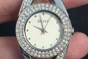 DKNY Crosswalk Crystal Ladies Watch NY-4716 Silver Stainless Steel Twist Bangle