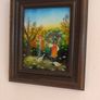 Folk Art Original Naive Vintage Art Reverse Glass Image 4