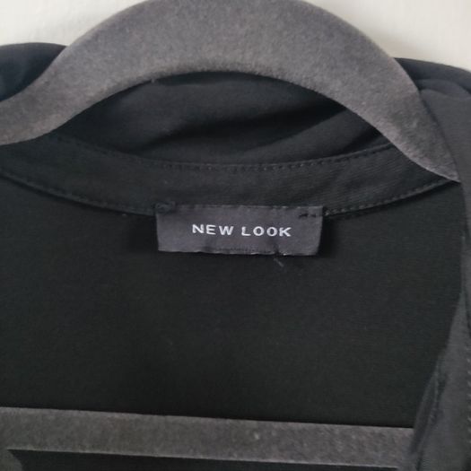 Black ruched front button through top, NEW LOOK