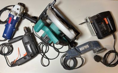 Circular saw, angle grinder,Jigsaw, sander, drill