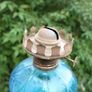 Vintage Blue Table Oil Lamp 10" Image 4