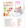 Ice Cream Cart for Kids, 20+ PCS Accessories, Pretend Play Ice Cream Shop Kitchen Food Toys with Ice Cream Cone & Popsicle, Awning & Freezer, Storage Drawers & Flipping Menus, For Kids Aged 3-7 Image 7
