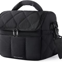 Insulated Lunch Bags for Women, 6.7L Portable Lunch Box with Shoulder Strap Reusable Cooler Bag, Puffy Thermal Lunch Tote for Work/School/Picnic/Travel