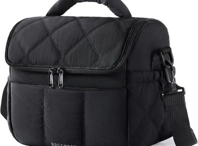 Insulated Lunch Bags for Women, 6.7L Portable Lunch Box with Shoulder Strap Reusable Cooler Bag, Puffy Thermal Lunch Tote for Work/School/Picnic/Travel