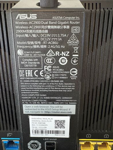 Asus RT-AC86U Dual-Band AC2900 Wi-Fi Router