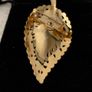 Gold Pearl Leaf Brooch Image 2