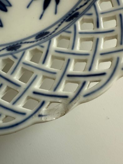 KPM Berlin. Antique Blue & White Reticulated Porcelain Plate. Royal Porcelain Manufactory