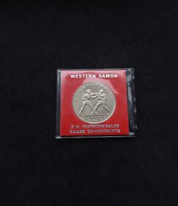1974 Western Samoa 1 Tala Coin - Xth Commonwealth Games ( Boxing ) Uncirculated in Original Mint Package