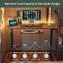 NEW SALE | Height Adjustable Electric Standing Desk with Keyboard Tray, 100 x 60 cm Sit Stand up Desk with Splice Board, Black Frame/Rustic Brown Top Image 4
