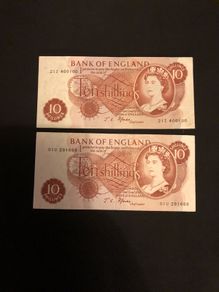 10 shillings banknote from England