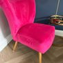 Slipper Armchair pink soft velvet - armless. Elegant and cute! Size H72xW64 legs high are 24 com Image 3