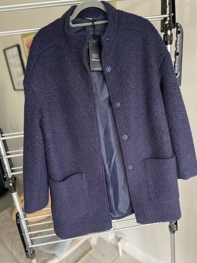 Dunnes Stores Wool Coat Size 10 Navy