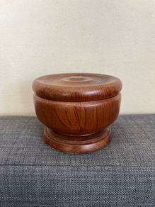Vintage Yew Wood Lidded Pot