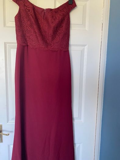 3 x Dessy burgundy bridesmaid dresses