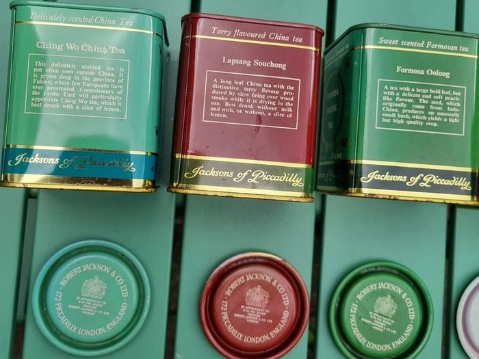 Vintage tea caddies (4) Jacksons of Picadilly