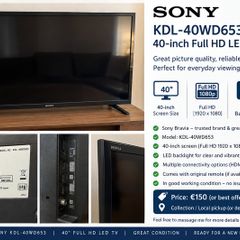 Sony Bravia 40 Full Hd Led Tv  Kdl40wd653