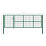 Garden Fence Gate with Posts 350x100 cm Steel Green Image 5