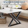 Coffee Table, Living Room Table, Center Tea Tables, Rectangular Tea Tables, End Sidetable with Black Metal Frame for Living Room Bedroom Office, Modern Open Design, 39.3 x 18.9 x 17.7 IN, White/Black Image 3