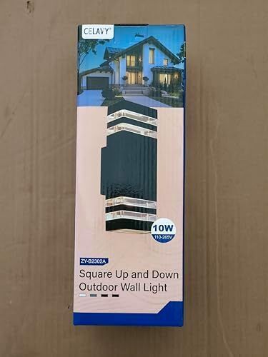 Outdoor Wall Lights Mains Powered Outside Up Down Lights, IP65 Waterproof LED Porch Front Door Light, Square GU10 External Modern Lighting Exterior Sconce Lamp for House, Anthracite Grey