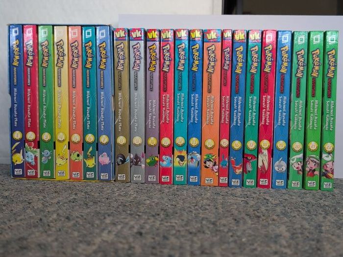 pokemon adventures manga: red and blue box set, gold and silver full set, ruby and sapphire full set