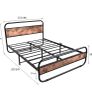 King Size Bed Frame with Headboard,Oval-Shaped Platform Bed with Under-Bed Storage,Steel Slats Mattress Foundation Round Pipe Design,Brown Image 5
