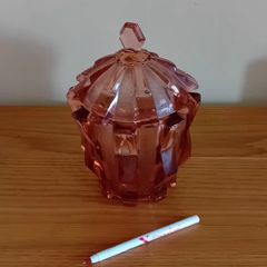1920s Rose Pink Biscuit Barrel