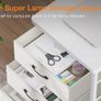 Corner Desk with Drawers, L Shaped Computer Desk 140x80cm with USB Charging Port & Power Outlet, Home Office Desk with Monitor Stand and PC Stand, Gaming Desks Workstations, White Image 4