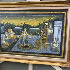 Indian painting on silk large