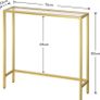 Console Table, Tempered Glass Sofa Table, Gold Slim Hallway Table, 75 x 22 x 80 cm, for Living Room, Entryway, Hallway, Metal Frame, Sturdy, Gold Image 2