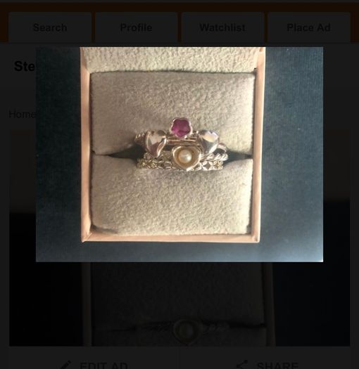 Sterling silver HHN designer ring