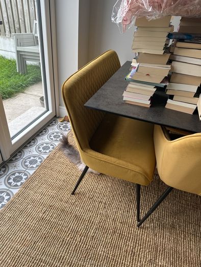 4 chairs and bench