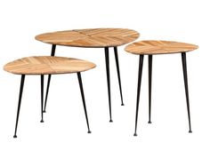 Coffee Table 3 pcs Solid Acacia Wood