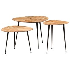 Coffee Table 3 pcs Solid Acacia Wood