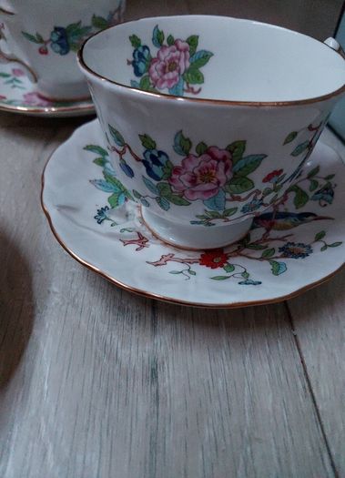 Vintage Aynsley 'Pembroke' Bone China Tea Set - 6 Cups & 6 Saucers - Made in England".