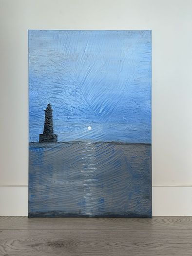 Lighthouse seascape painting