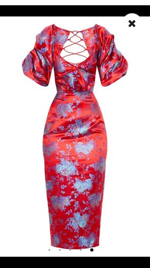 Red floral dress