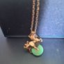 Vintage Turquoise Cabochon in a Rearing Unicorn Fantasy Pendant Image 6