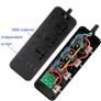 T14 2m 2500W 3 Plugs + 3-USB Ports Multifunctional Socket With Switch, Specification: EU Plug (Black) Image 7
