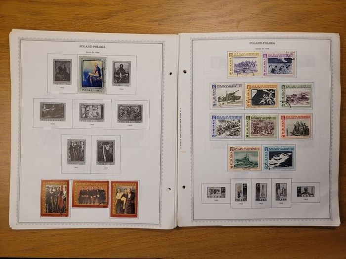 Poland 1946 -1983  Minkus Stamp album pages partially filled