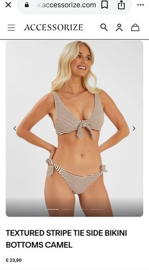 bikini two piece swim suit bathing suit blue stripe by Accessories size 12 new