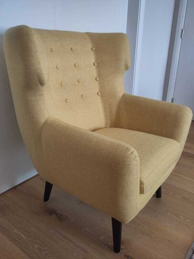 Kubrick Wing Back Armchair, Ochre Yellow