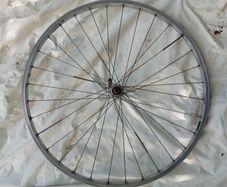28 " Front wheel, single wall, all spokes in, straight. Sealed bearings.