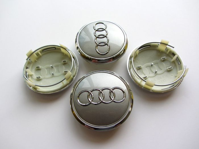 4x Audi 77mm 3D Silver Chrome  alloy wheel centre caps cap Hub Cover 77