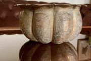 Antique Indian brass Planter Pumpkin Lotus Shape